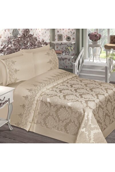 Bursa Tekstil Şönil Fransız Dantelli Pike Takımı Çeyiz