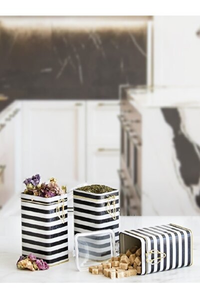 EVLE Efb21g9 Dikdörtgen Kilitli Saklama Kabı 75x100x150 3 Lü Set, Line Black