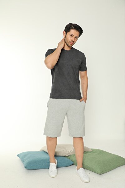 BİRŞEN Erkek Batik Desenli Çok Renkli Şortlu Pijama Takımı