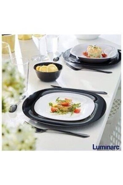 Luminarc Madame Luda 27 Cm Black Dinner Plate Set of 6