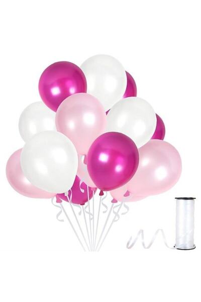 Happyland 30 قطعة من بالونات حفلات أعياد الميلاد المعدنية باللون الأبيض الفوش...