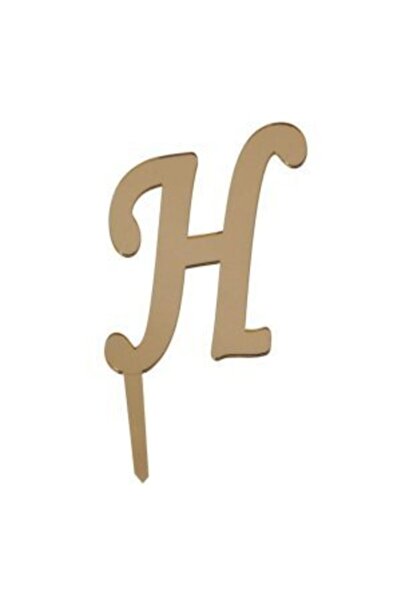 parti sürprizi حرف H زجاج شبكي ذهبي عاكس 7 سم