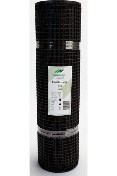 Vonkap Plastik Dekoratif Bahçe Çiti / Balkon Filesi 1mt*35mt Siyah (20MM*20MM)