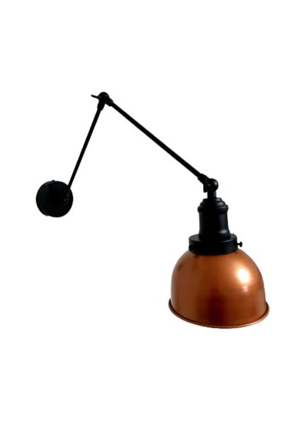 RİOLİGHT Retro Rustic Three Articulated Movable Copper Headboard Acrobat Metal Wall Sconce