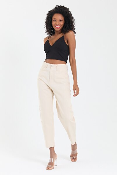 cracpot Bej Slouchy Pantolon