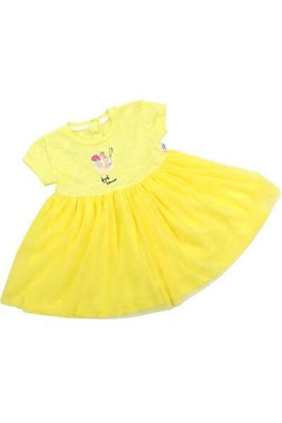 Tongs Baby Fresh Berries Baby Combed Cotton Dress Yellow