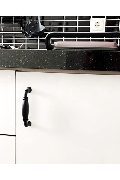 RFORM Porselen Kulp Mat Siyah Özel Seri 96mm (9,6 Cm ) Iki Delik Arası Mesafe