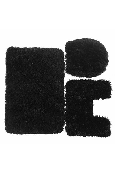 Doğuş Peluş Halı Doğuş Tavşan 3'lü Klozet Takımı Siyah