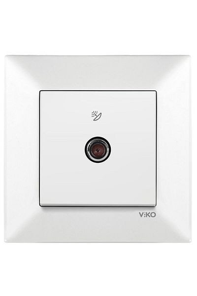 VİKO Karre/Meridian White Satellite Plug Socket Finished Mechanism Cover Frame with F Connector
