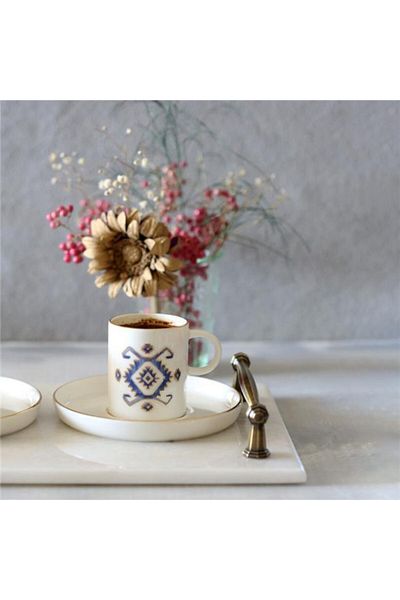 Akayev Marble White Gold 30x20 Cm Tray, Marble Engagement Promise Tray, Cheese Plate, Coffee Corner Presentation Holder