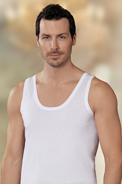 bejamonti قميص داخلي قطني أبيض اللون للرجال مكون من 6 قطع