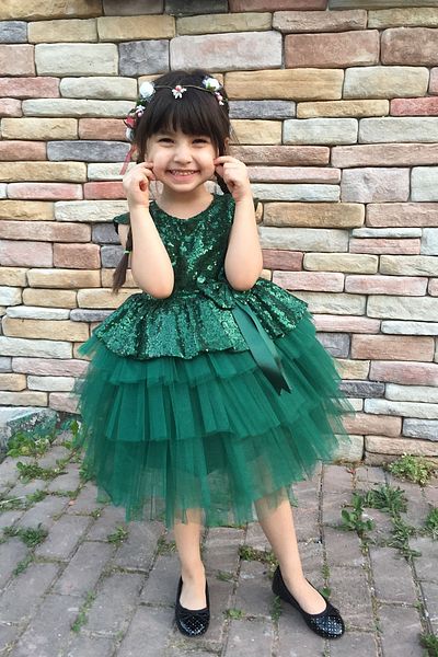 DAFİTO KİDS Rochie de seara verde pentru fete