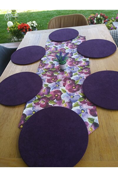 Ayşemce Μωβ Μοκέτα με Βιολετί Σχέδιο, 6 Σκούρα Μωβ Χρώματα Supla