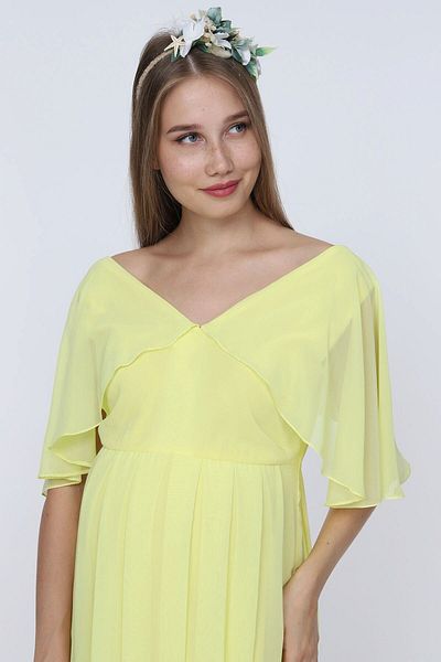 MODA LABİO فستان حمل بأكمام ملاك أصفر