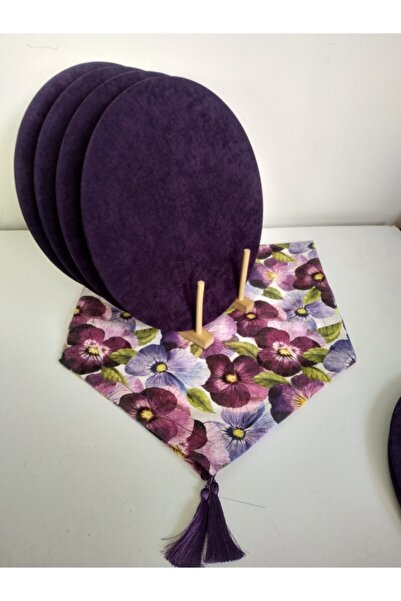 Ayşemce Μωβ Μοκέτα με Βιολετί Σχέδιο, 4 Σκούρα Μωβ Χρωματικά Στοιχεία