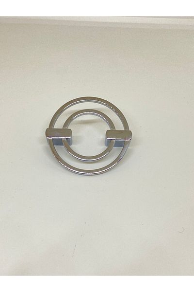 İNTERİO Double Ring Chrome Cabinet Drawer Furniture Handles 32 Mm 6 Cm Diameter