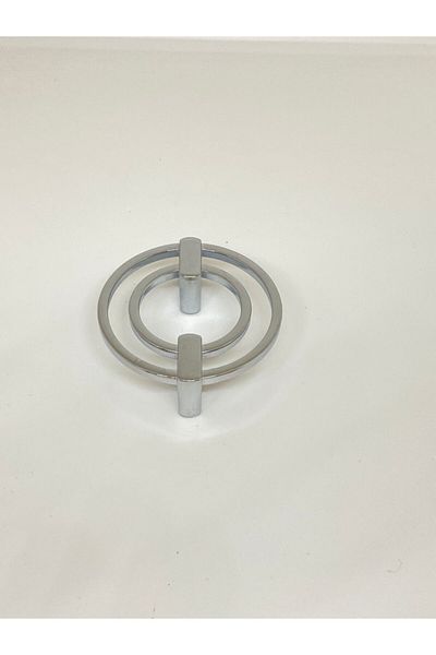 İNTERİO Double Ring Chrome Cabinet Drawer Furniture Handles 32 Mm 6 Cm Diameter