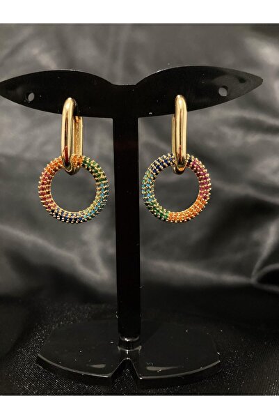 Genel Markalar Apm Monaco Altın Kaplama Zirkon Taş Kararmaz Paslanmaz Çelik Küpe