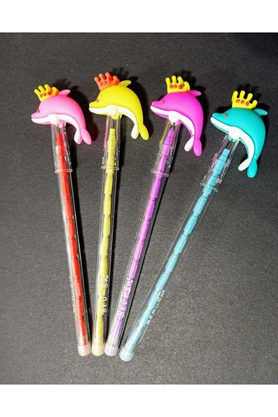 Pippa Cute Dolphins Egging Pencil Set of 4