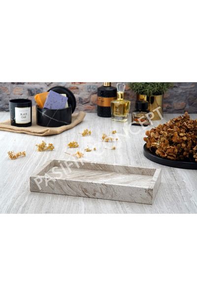 Pasifik Beige Marble Tray & Presentation Holder