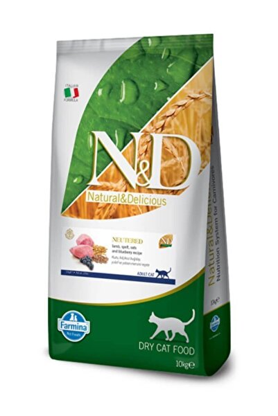 N&D Düşük Tahıllı Kuzu Etli Kısırlaştırılmış Kedi Maması 10 kg