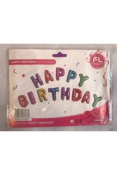 Deniz Party Store Happy Birthday Foil Balloon Set Colorful