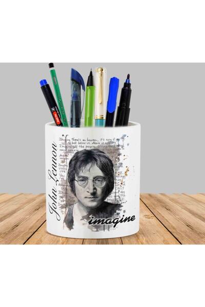 ART HEDİYE حامل أقلام على شكل أصيص عصاري من جون لينون