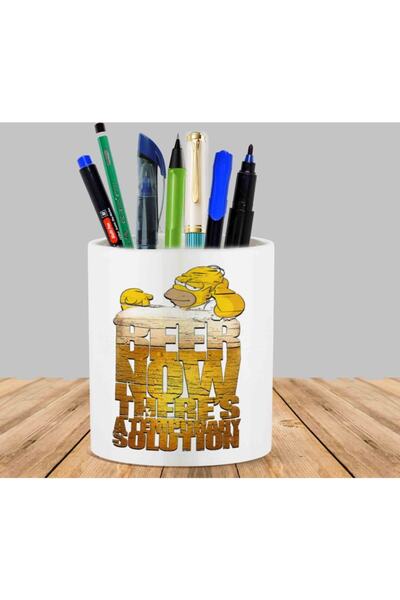 ART HEDİYE حامل قلم وعاء زهور صبار البيرة من هومر سيمبسون