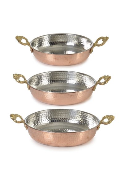 Generic Brand Alpha 3-Piece Copper Pan and Pan Set