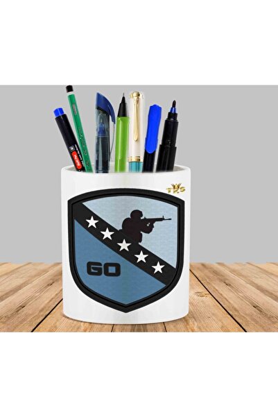 ART HEDİYE Cs Go Fıve Stars Cactus Succulent Flower Pot Pen Holder