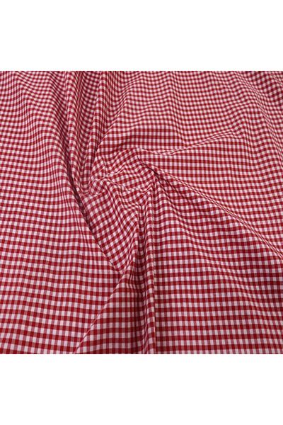 Adalilar Red Gingham Zephyr Fabric (Meters)