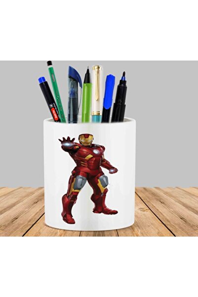 ART HEDİYE حامل أقلام من Iron Man Homem De Ferro Cactus Succulent Flower Pot