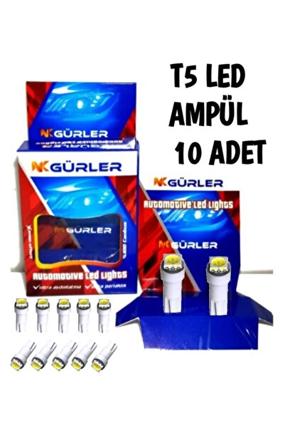 gürlerotoaksesuar 10 Adet Gösterge Ampül T5 Led Beyaz Renk Topito Kadran Led ...