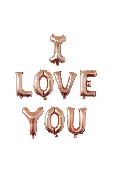Deniz Party Store I Love You Rose Gold Foil Balloon Set