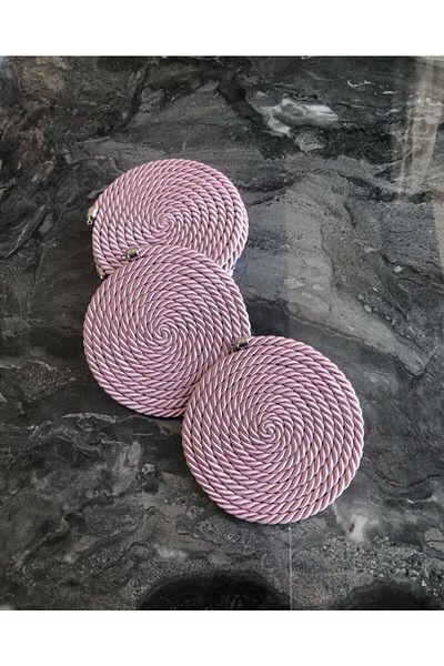 Trendev Decorative Powder Pink Coasters Set of 6 Stylish Design