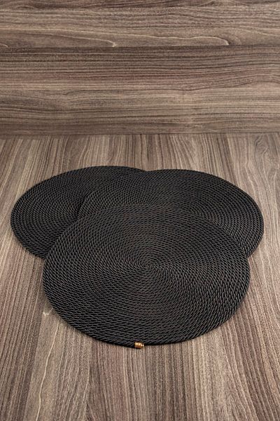 Egindra Set de 12 plăci americane de serviciu negru cu design special