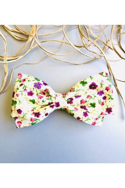 seyranat Κίτρινο χρώμα Floral Ποιοτικό Αυτόματο Κλιπ Αυθεντικό Φιόγκο Γυναικε...