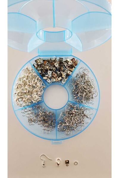 yiğit aksesuar 400 Parça Takı Yapım Malzeme Seti / Papağan Kapama Küpe Kancası Bağlantı Halkası