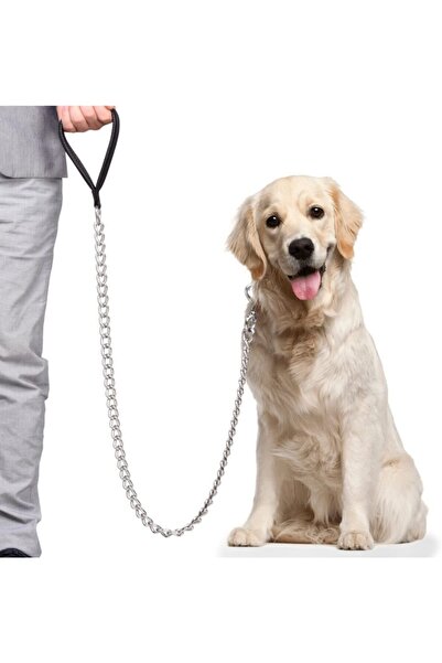 Lion Pet Köpek Büyük Irklar Için Zincir Gezdirme Soft Saplı Kalınlık 4 Mm Uzunluk 120 Cm Siyah