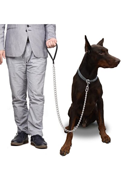 Lion Pet Köpek Büyük Irklar Için Zincir Gezdirme Soft Saplı Kalınlık 4 Mm Uzunluk 120 Cm Siyah