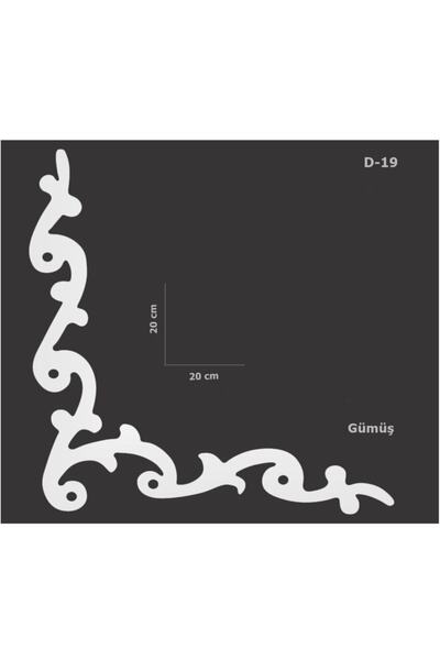 EYM Dekoratif Yapışkanlı Mobilya Dolap Süsü Gümüş 20 X 20 Cm Köşe Aynalı Plek...