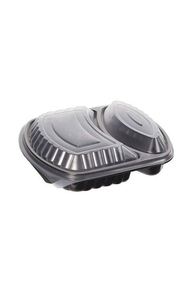 Özge Menü Box 2 Compartments (Microwave) Food Container + Lid 50 Pieces