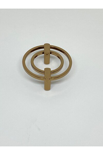 İNTERİO Bronz Çiftli Halka Dolap Çekmece Mobilya Kulpları 32 Mm 6 cm Çapında