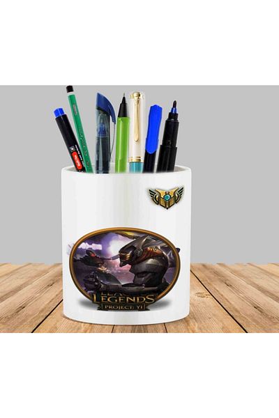 ART HEDİYE Master Yi Lol Cactus Succulent Flower Pot Pen Holder