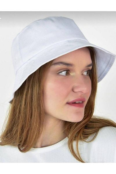 emirteks Λευκό Unisex Καπέλο Panama Bucket Bucket