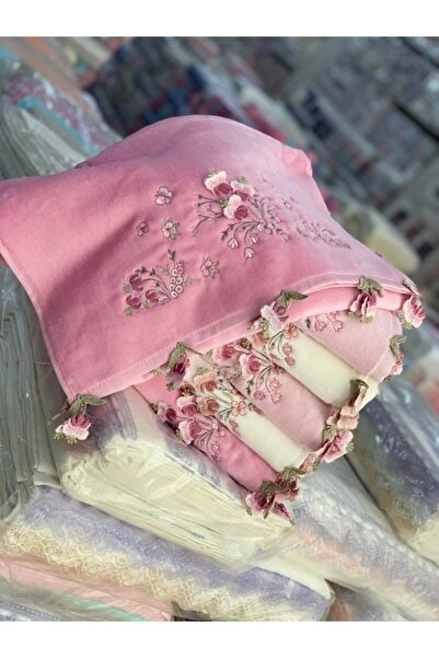 Durul Menekşe 50x90 3d Nakışlı 6'lı Paket Elyüz Havlusu