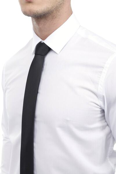RAVANELLI White Extra Slim Fit Long Sleeve Men's Shirt
