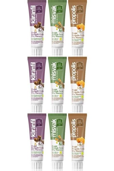 Eyüp Sabri Tuncer Miswak+clove+propolis Toothpaste 75ml Set of 9