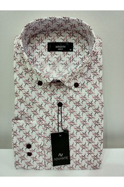 ADVANTE Cămașă albă cu model slim fit pentru bărbați