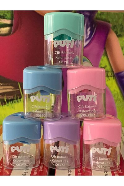 Puti Double Compartment Pencil Sharpener Pastel Colors (1 Piece)